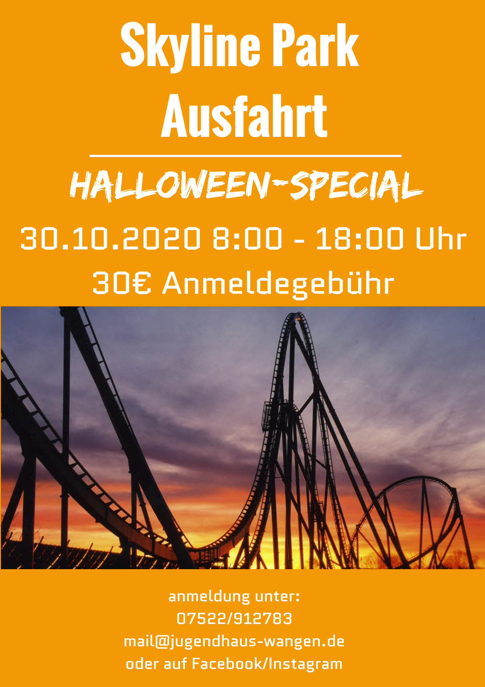 Skyline Park Halloween Ausfahrt Jugendhaus Wangen